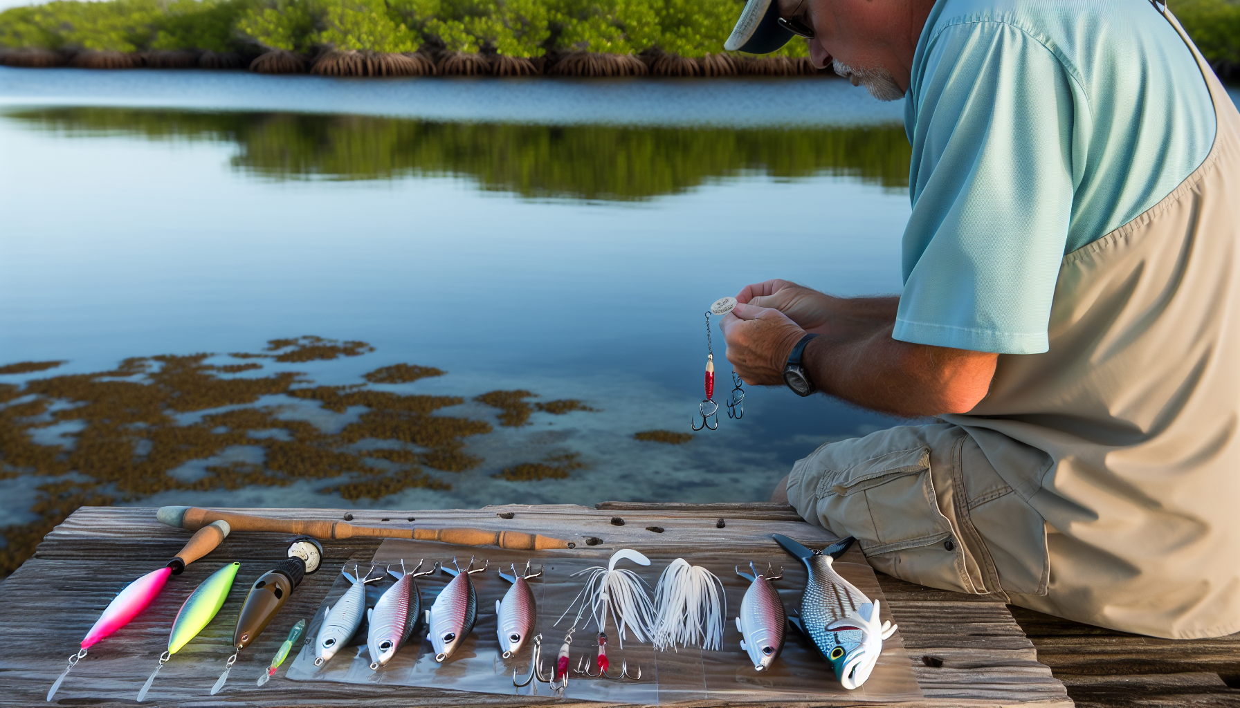 Angler targeting redfish with lures