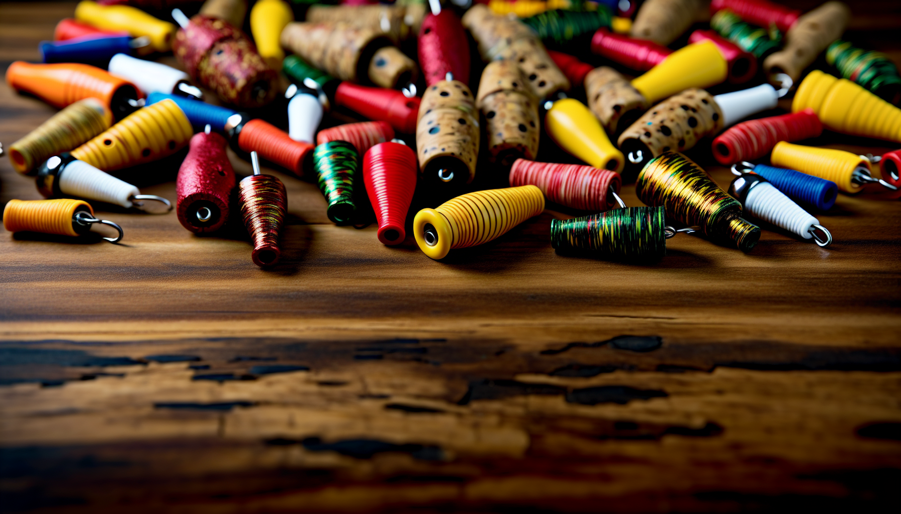 Various popping corks for inshore fishing