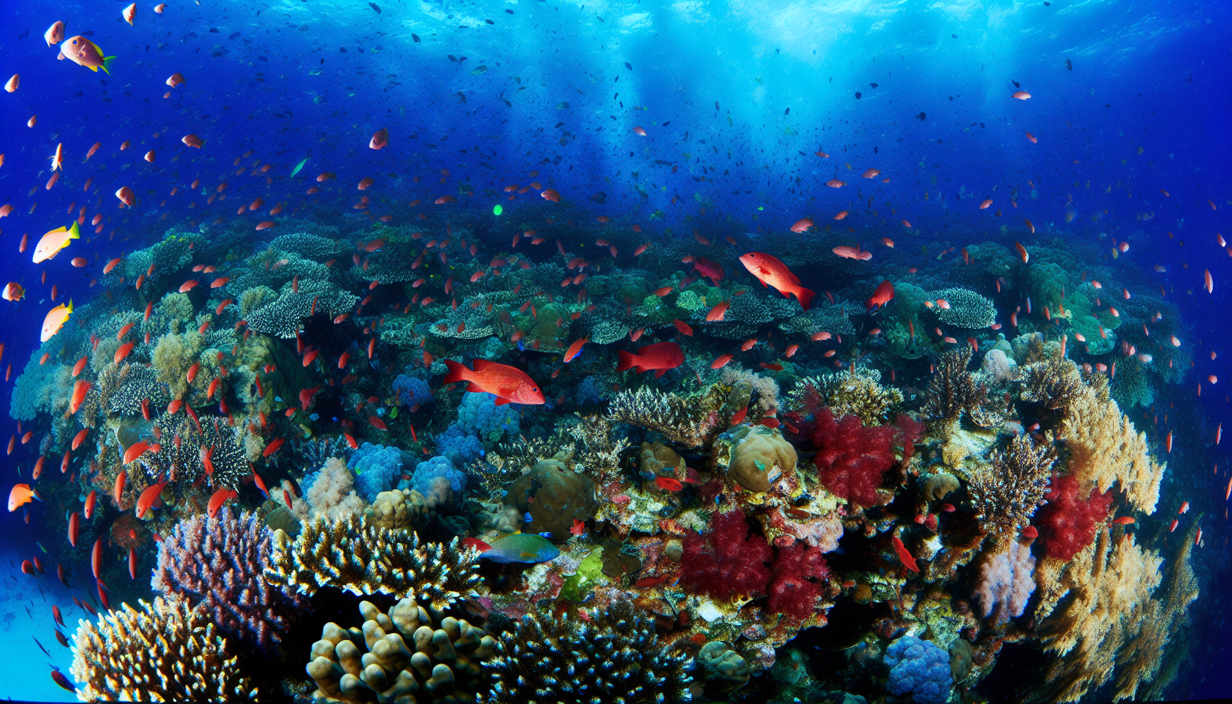 Photo of a vibrant coral reef, a prime habitat for red snapper