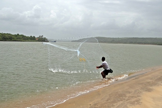 fishing, cast-net, terekhol river