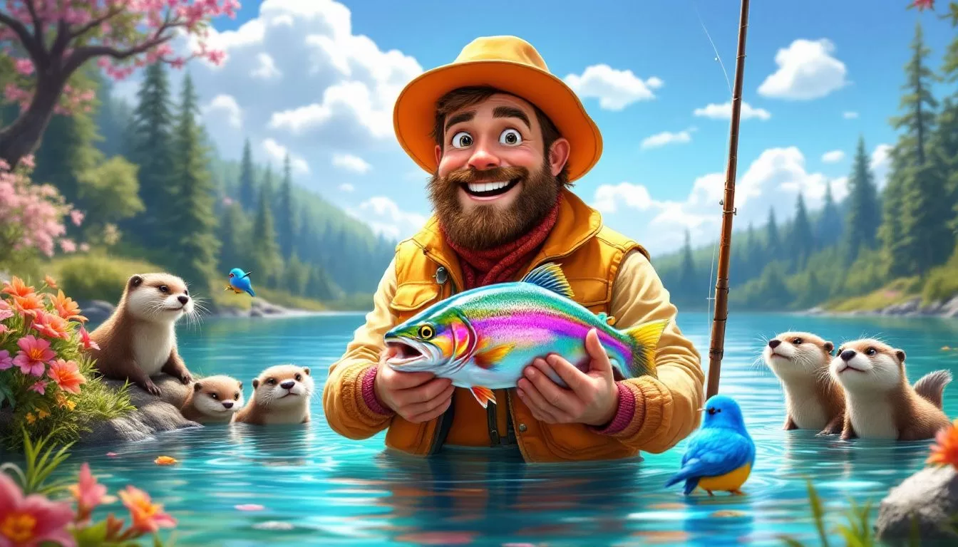 A fisherman practicing catch and release techniques.