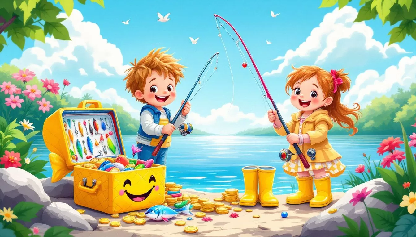 Essential fishing gear for beginners including rods, reels, and tackle boxes.