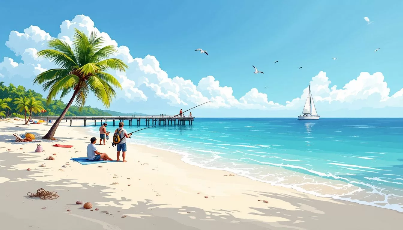 A serene beach setting ideal for catching snook from the shore.
