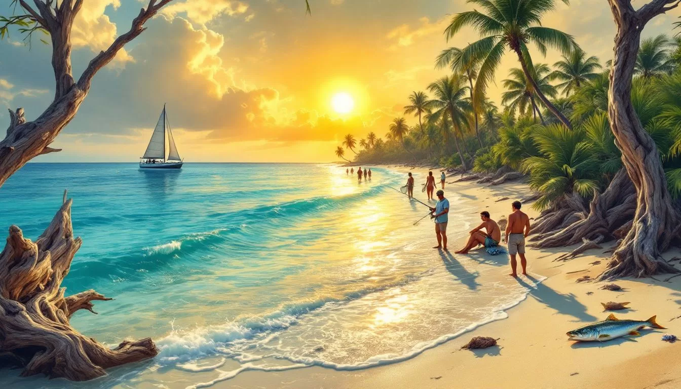 A stunning beach view during the optimal fishing time for snook.